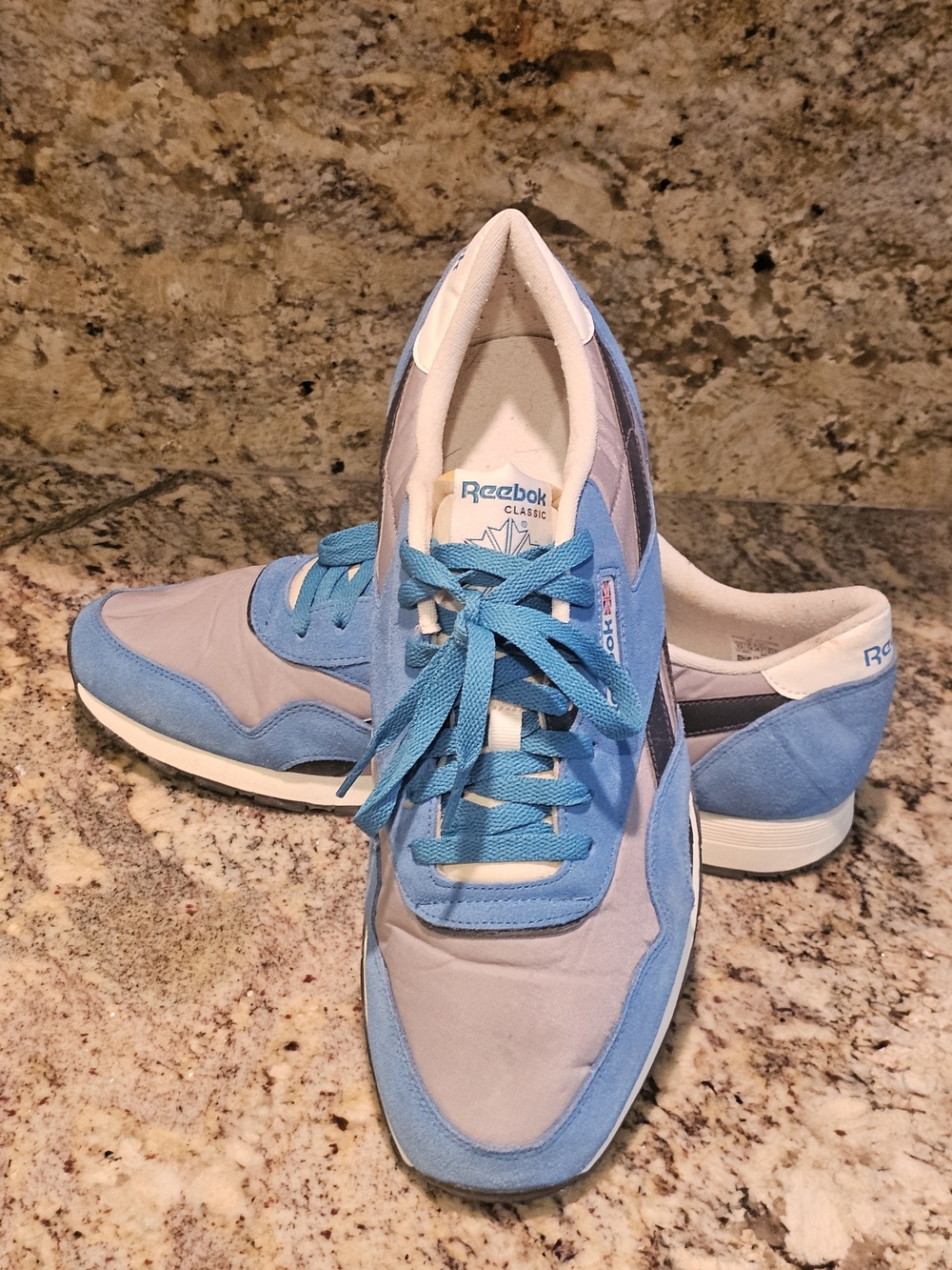 Reebok Classic Light Blue and Gray Men's Athletic Sneakers